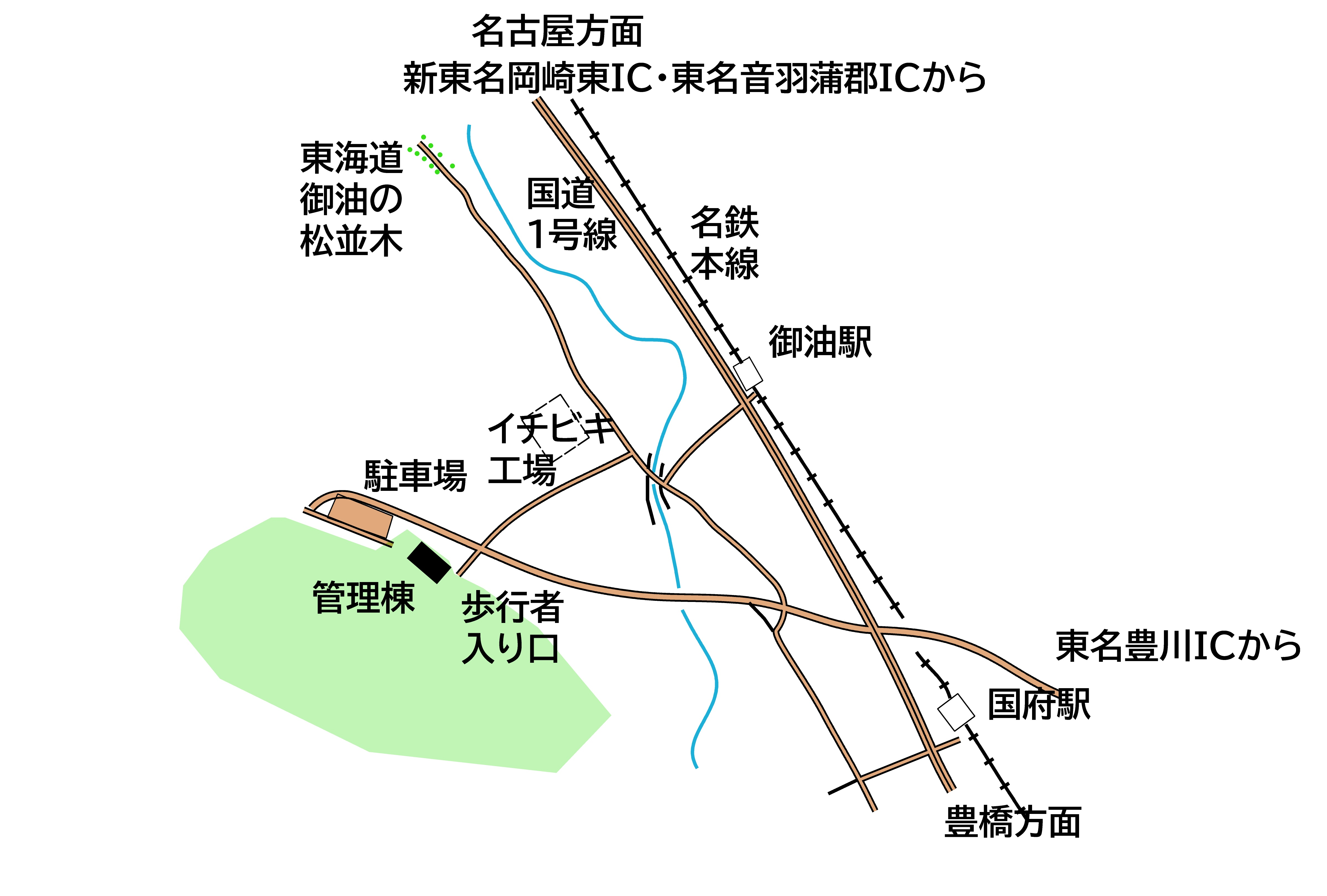 東三河ふるさと公園への地図