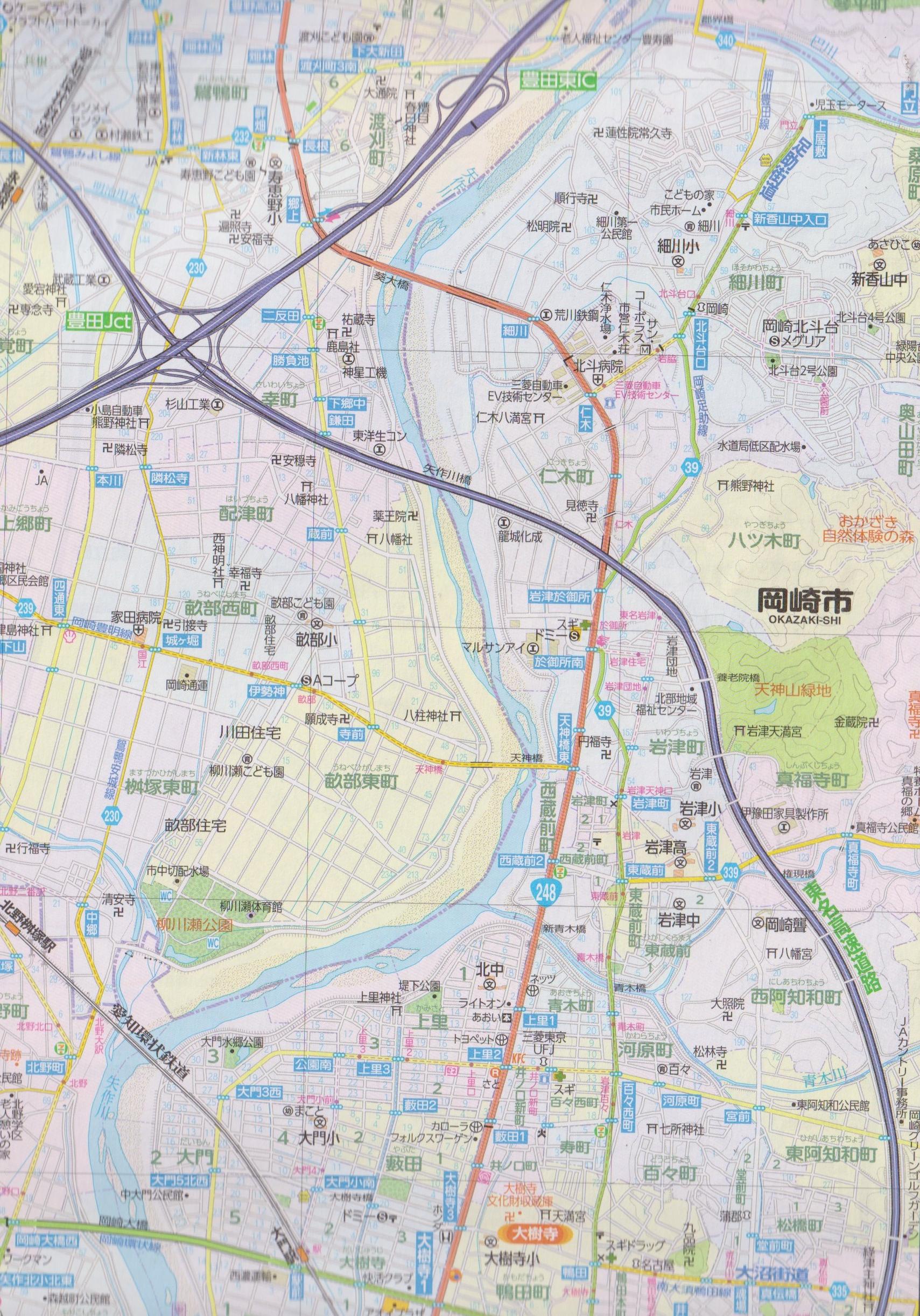 岩津地区への地図